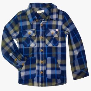 Appaman Snow Fleece Shirt Olive/Navy Plaid - 2T